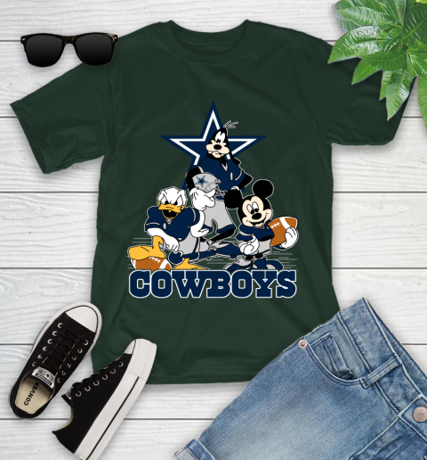 NFL Dallas Cowboys Mickey Mouse Donald Duck Goofy Football Shirt Youth T-Shirt 5