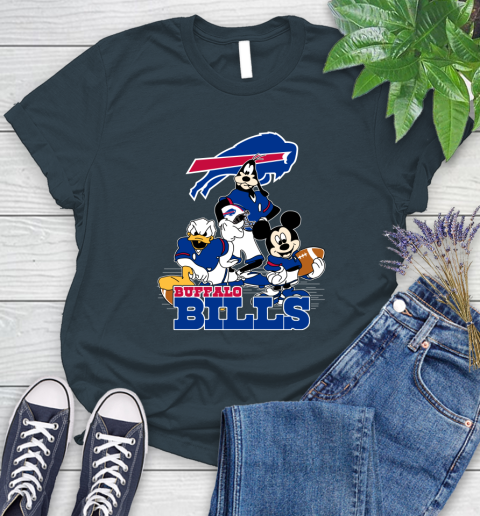 NFL Buffalo Bills Mickey Mouse Donald Duck Goofy Football Shirt Women's T-Shirt 25