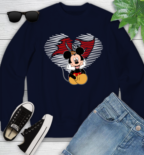 NFL Tampa Bay Buccaneers The Heart Mickey Mouse Disney Football T Shirt_000 Youth Sweatshirt 2
