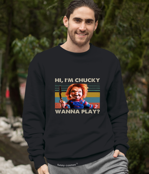 Chucky Vintage T Shirt, Hi I'm Chucky Wanna Play T Shirt, Horror Character Shirt, Halloween Gifts