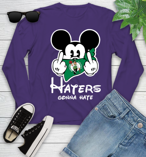 NBA Boston Celtics Haters Gonna Hate Mickey Mouse Disney Basketball T Shirt Youth Long Sleeve 4