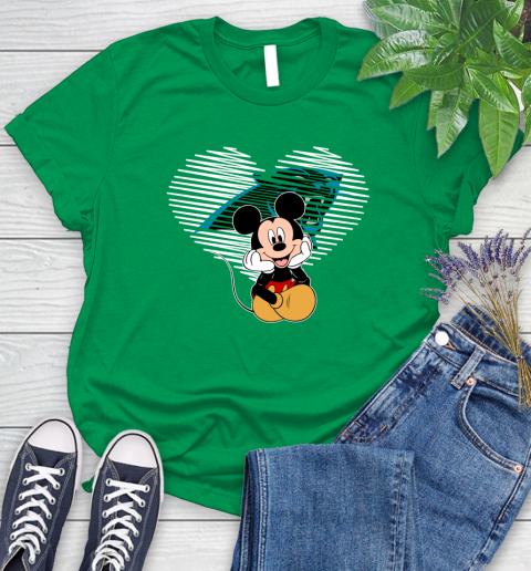NFL Carolina Panthers The Heart Mickey Mouse Disney Football T Shirt_000 Women's T-Shirt 9