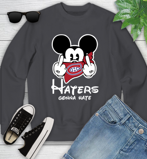 NHL Montreal Canadiens Haters Gonna Hate Mickey Mouse Disney Hockey T Shirt Youth Sweatshirt 5