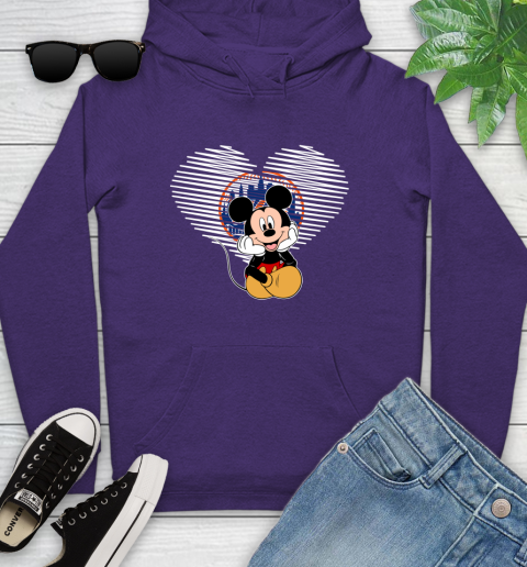 MLB New York Mets The Heart Mickey Mouse Disney Baseball T Shirt_000 Youth Hoodie 5