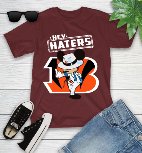 NFL Hey Haters Mickey Football Sports Cincinnati Bengals Youth T-Shirt 14