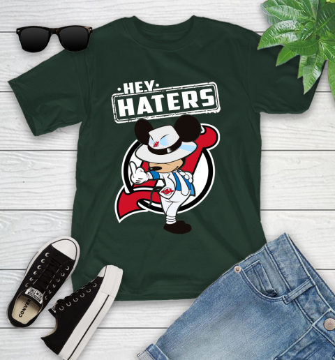NHL Hey Haters Mickey Hockey Sports New Jersey Devils Youth T-Shirt 5