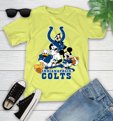 NFL Indianapolis Colts Mickey Mouse Donald Duck Goofy Football Shirt Youth T-Shirt 10