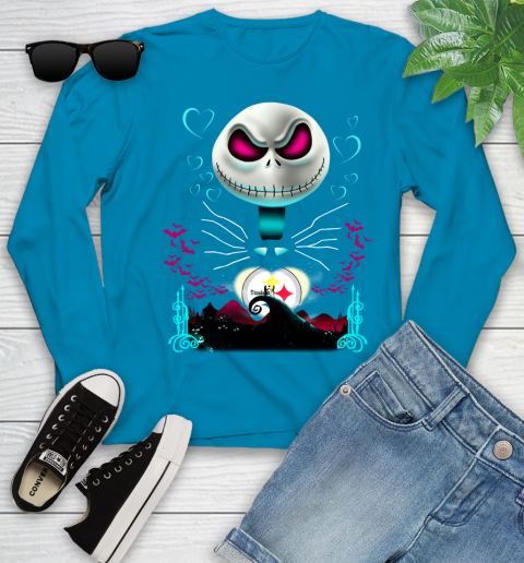 NFL Pittsburgh Steelers Jack Skellington Sally The Nightmare Before Christmas Football Youth Long Sleeve 8