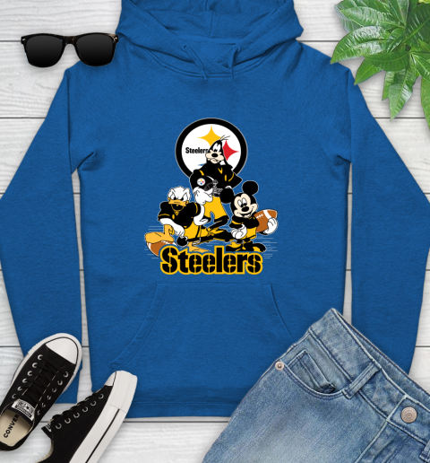 NFL Pittsburgh Steelers Mickey Mouse Donald Duck Goofy Football Shirt Youth Hoodie 11