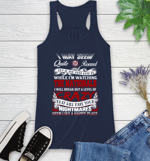 Washington Nationals MLB Baseball Don't Mess With Me While I'm Watching My Team Racerback Tank 9