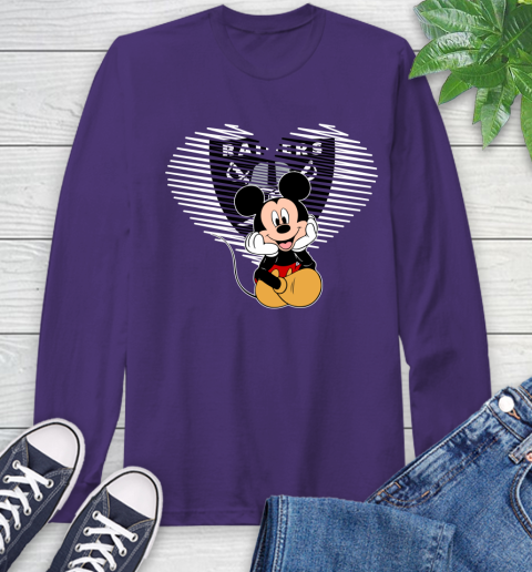 NFL Oakland Raiders The Heart Mickey Mouse Disney Football T Shirt_000 Long Sleeve T-Shirt 5