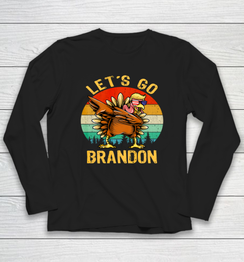 Dabbing Turkey Trump Let's go Brandon Conservative Vintage Long Sleeve T-Shirt