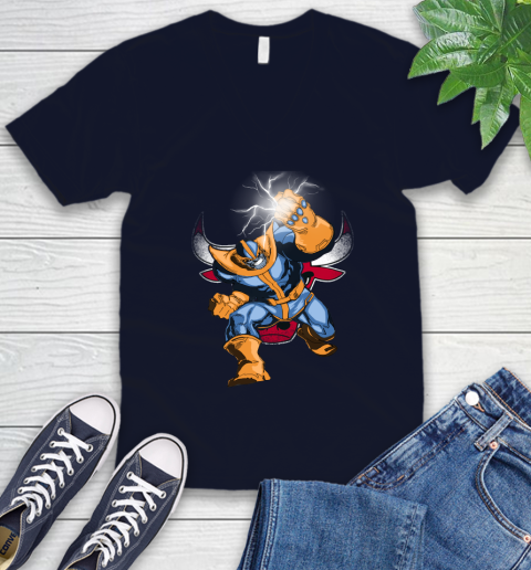 Chicago Bulls NBA Basketball Thanos Avengers Infinity War Marvel V-Neck T-Shirt 2