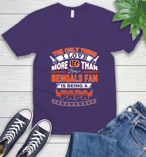 NFL The Only Thing I Love More Than Being A Cincinnati Bengals Fan Is Being A Papa Football V-Neck T-Shirt 9