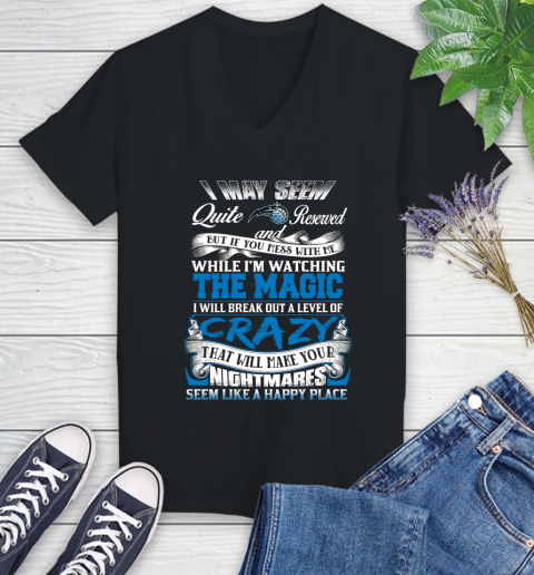 Orlando Magic NBA Basketball Don't Mess With Me While I'm Watching My Team Women's V-Neck T-Shirt