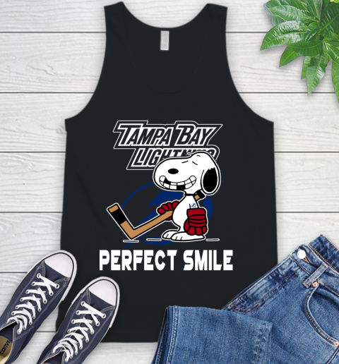 NHL Tampa Bay Lightning Snoopy Perfect Smile The Peanuts Movie Hockey T Shirt Tank Top