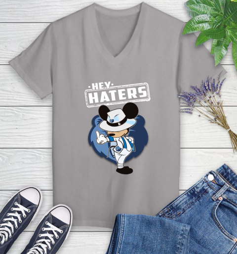 NBA Hey Haters Mickey Basketball Sports Memphis Grizzlies Women's V-Neck T-Shirt 4