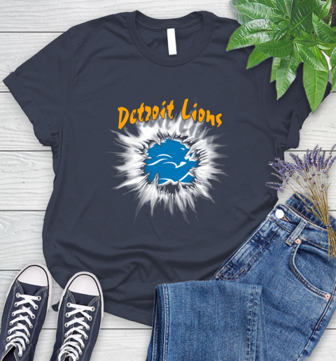 Detroit Lions NFL Football Adoring Fan Rip Sports Women's T-Shirt 14