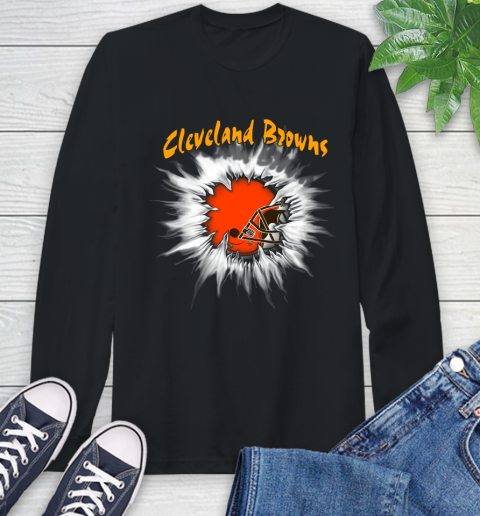 Cleveland Browns NFL Football Adoring Fan Rip Sports Long Sleeve T-Shirt