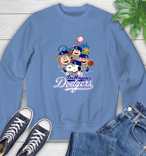 MLB Los Angeles Dodgers Snoopy Charlie Brown Woodstock The Peanuts Movie Baseball T Shirt_000 Sweatshirt 11