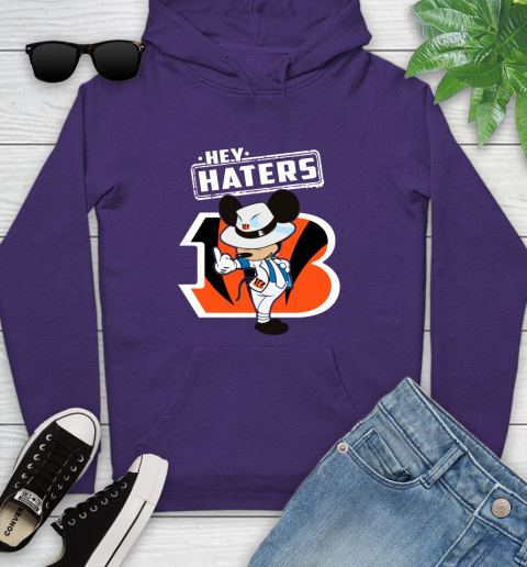 NFL Hey Haters Mickey Football Sports Cincinnati Bengals Youth Hoodie 5