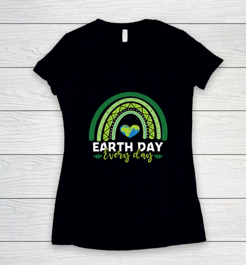 Earth Day Shirt Teacher Earth day Everyday Rainbow Earth Day Women's V-Neck T-Shirt