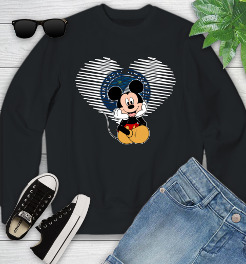 NBA Minnesota Timberwolves The Heart Mickey Mouse Disney Basketball Youth Sweatshirt