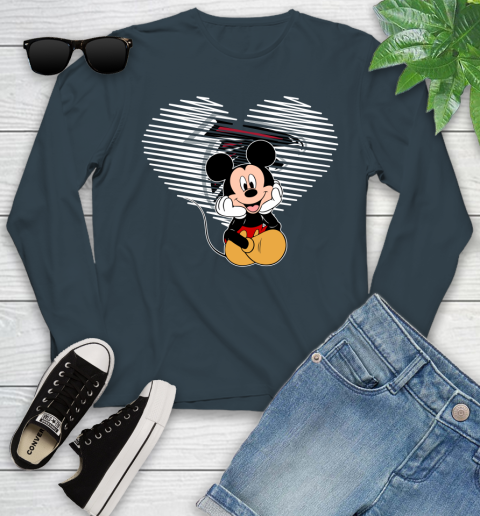 NFL Atlanta Falcons The Heart Mickey Mouse Disney Football T Shirt_000 Youth Long Sleeve 9