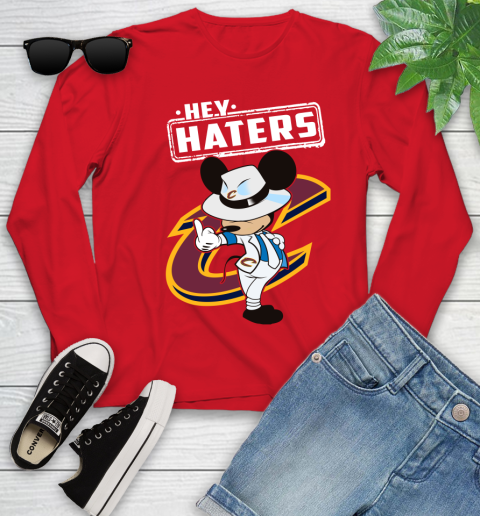 NBA Hey Haters Mickey Basketball Sports Cleveland Cavaliers Youth Long Sleeve 11