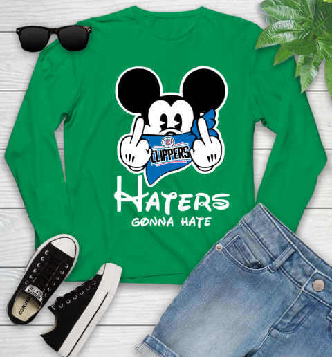 NBA LA Clippers Haters Gonna Hate Mickey Mouse Disney Basketball T Shirt Youth Long Sleeve 7