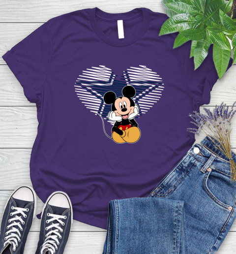 NFL Dallas Cowboys The Heart Mickey Mouse Disney Football T Shirt_000 Women's T-Shirt 4