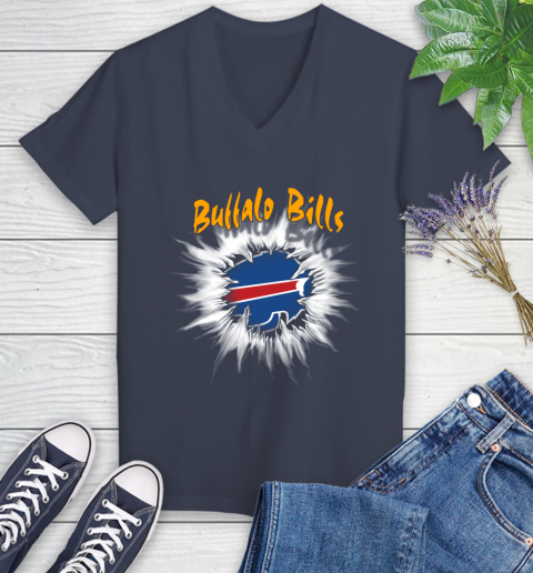 Buffalo Bills NFL Football Adoring Fan Rip Sports Women's V-Neck T-Shirt 12