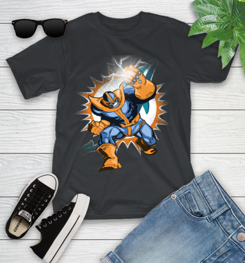 Miami Dolphins NFL Football Thanos Avengers Infinity War Marvel Youth T-Shirt