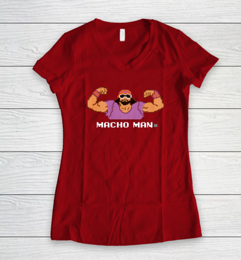 WWE Macho Man 8 Bit Women's V-Neck T-Shirt 6
