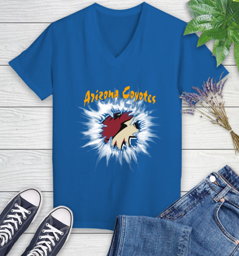 Arizona Coyotes NHL Hockey Adoring Fan Rip Sports Women's V-Neck T-Shirt 10