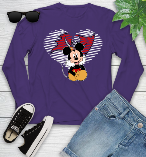NFL Tampa Bay Buccaneers The Heart Mickey Mouse Disney Football T Shirt_000 Youth Long Sleeve 4