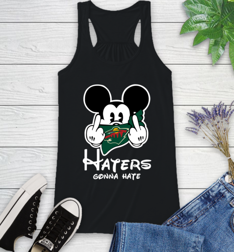NHL Minnesota Wild Haters Gonna Hate Mickey Mouse Disney Hockey T Shirt Racerback Tank