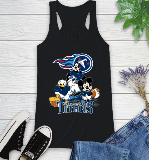 NFL Tennessee Titans Mickey Mouse Donald Duck Goofy Football Shirt Racerback Tank