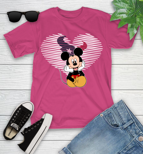 NFL Houston Texans The Heart Mickey Mouse Disney Football T Shirt_000 Youth T-Shirt 11