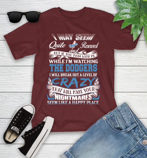 Los Angeles Dodgers MLB Baseball Don't Mess With Me While I'm Watching My Team Youth T-Shirt 14