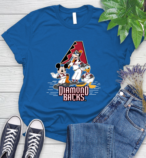 MLB Arizona Diamondbacks Mickey Mouse Donald Duck Goofy Baseball T Shirt Women's T-Shirt 12