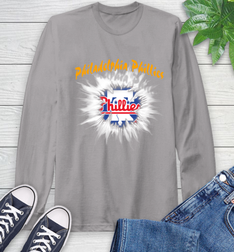Philadelphia Phillies MLB Baseball Adoring Fan Rip Sports Long Sleeve T-Shirt 6