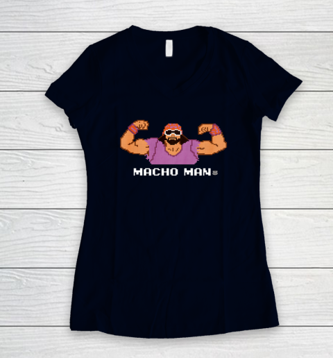 WWE Macho Man 8 Bit Women's V-Neck T-Shirt 9