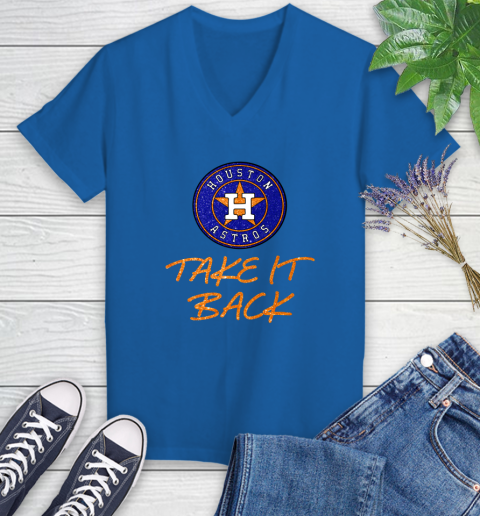 Astros Take It Back Women's V-Neck T-Shirt 10