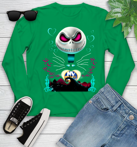 NHL New York Islanders Jack Skellington Sally The Nightmare Before Christmas Hockey Youth Long Sleeve 7