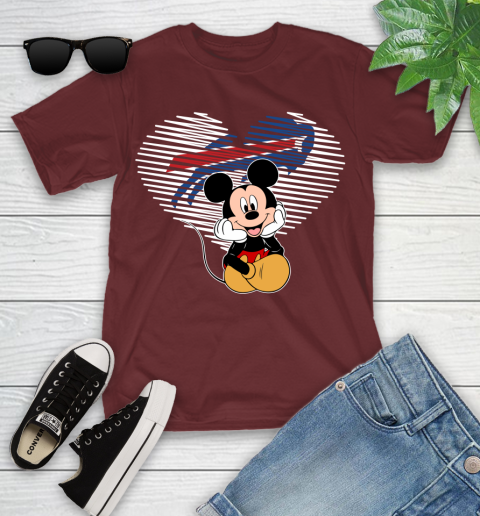 NFL Buffalo Bills The Heart Mickey Mouse Disney Football T Shirt_000 Youth T-Shirt 14