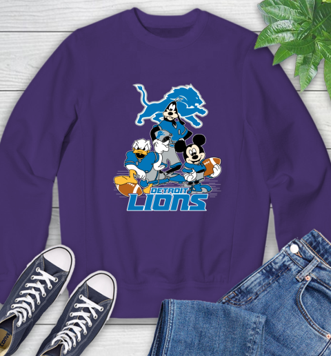 NFL Detroit Lions Mickey Mouse Donald Duck Goofy Football Shirt Sweatshirt 4