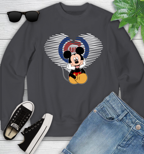 MLB Chicago Cubs The Heart Mickey Mouse Disney Baseball T Shirt_000 Youth Sweatshirt 5