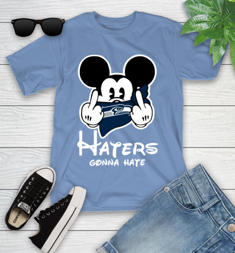 NFL Seattle Seahawks Haters Gonna Hate Mickey Mouse Disney Football T Shirt Youth T-Shirt 15