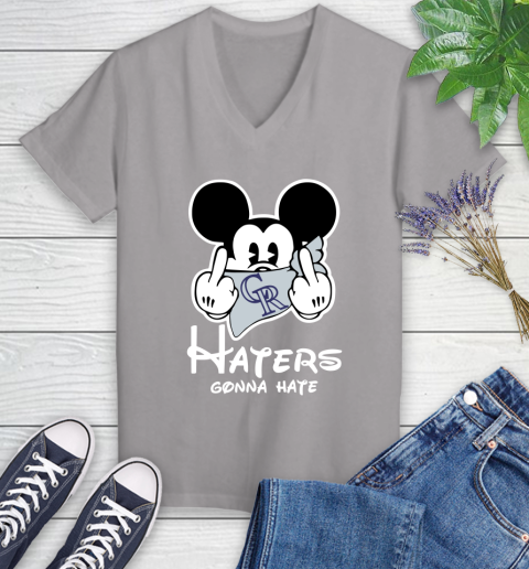 MLB Colorado Rockies Gonna Hate Mickey Mouse Disney Baseball T Shirt_000 Women's V-Neck T-Shirt 4